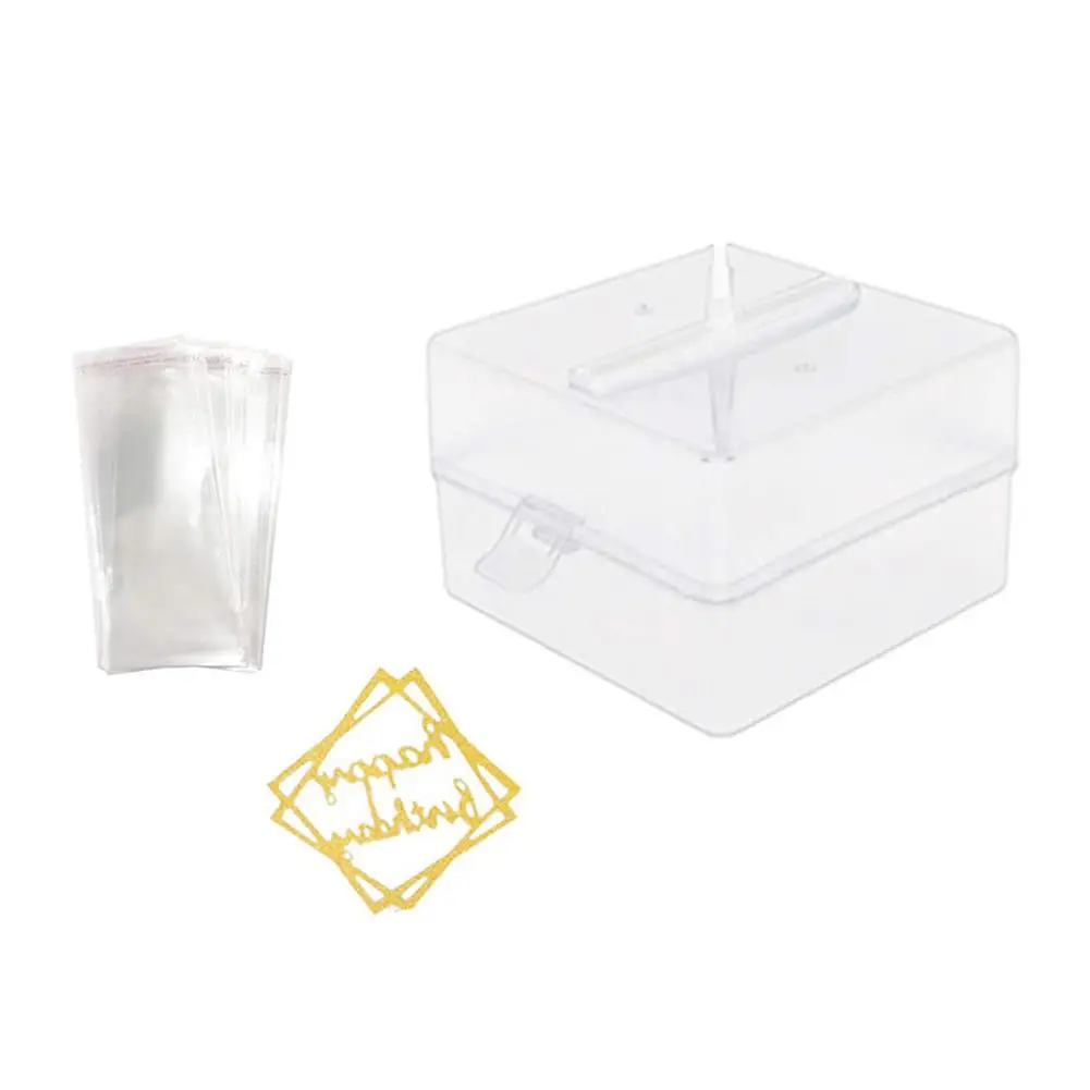 Money Box For Cake  The Money Cake Pull Out Kit  Includes 1PCS Clear Food-Contact Safe Box  1PCS Gold Cake Topper 20PCS Pockets