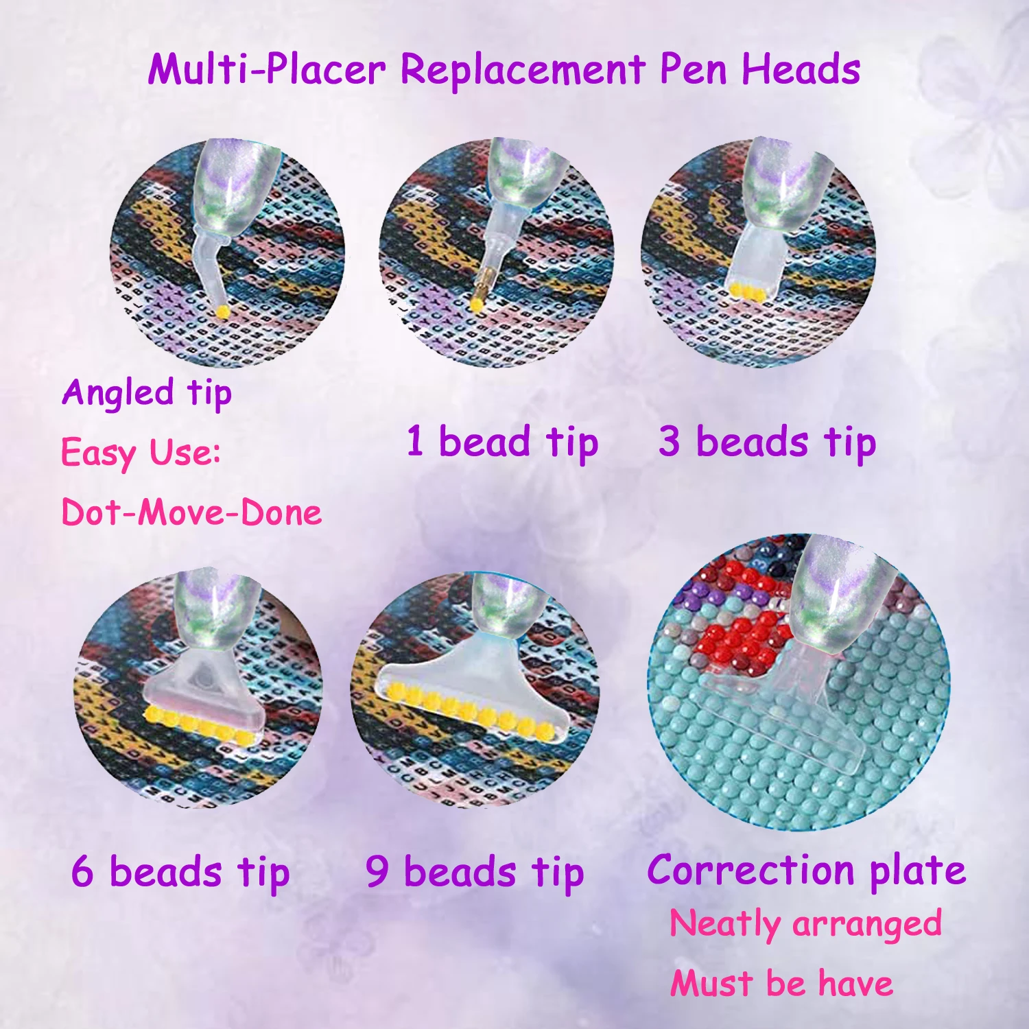 

Diamond Painting Pen Art Tip Placer Multiplacer Heads