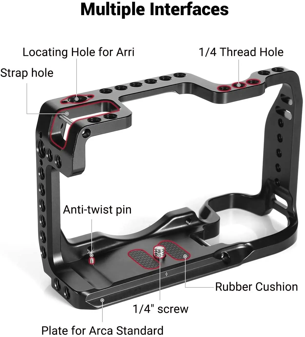 SmallRig DSLR Camera Cage for Canon EOS RP Feature with 1/4 3/8 Thread Holes For Magic Arm Microphone Attachment CCC2332