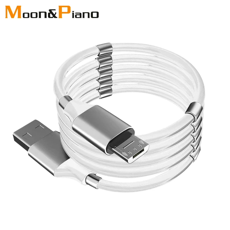 Magnetic Data Cable Type c Micro Interface 2.5A Quick Charge Magnet Charger Wire Fast Charging For Mobile Phone 1m 1.8m