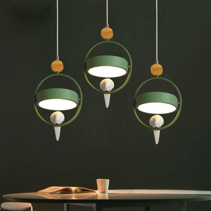 الشمال Led داخلي Vogel Hanglamp Keuken Eetkamer Opknoping مصباح Armatuur الحديثة المنازل ديكور قطرة Verlichting