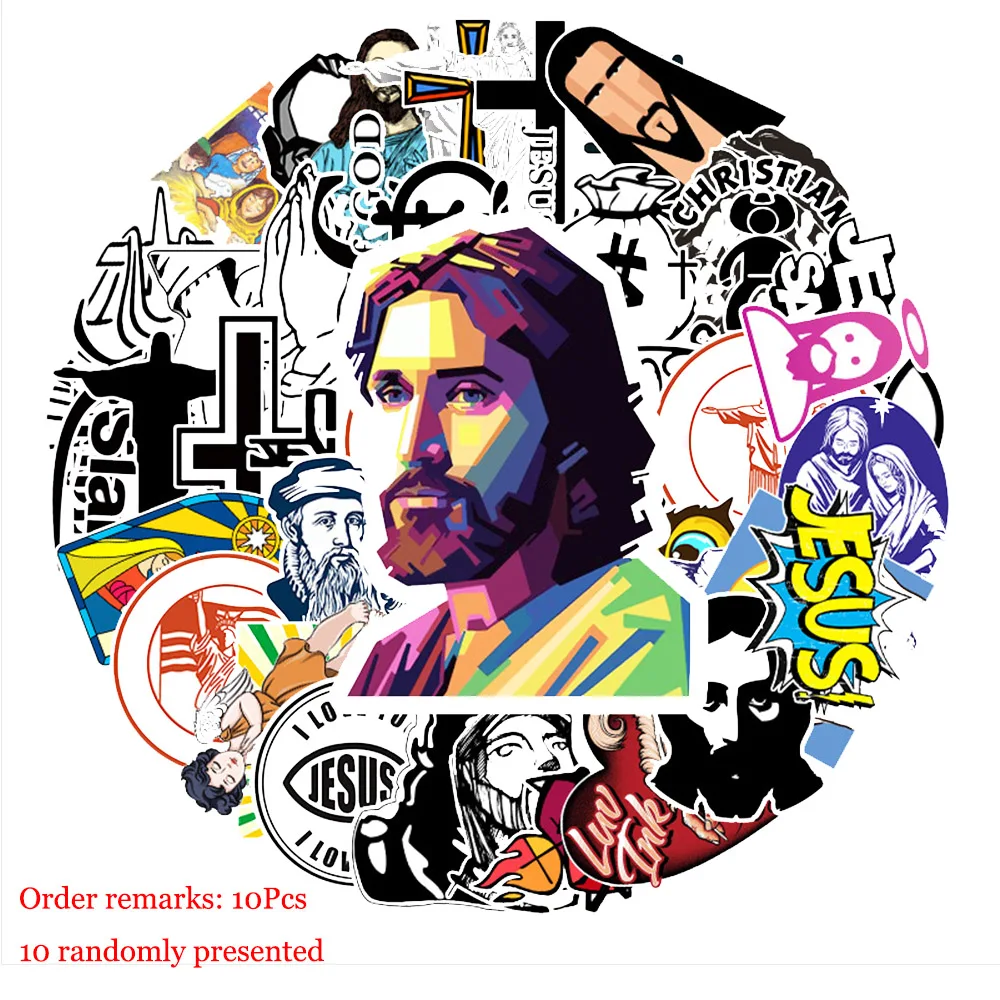 10/30/50Pcs Anime Cartoon Jesus Cross God Prayer Poster Stickers Fridge Phone Laptop Luggage Wall Notebook Graffiti Kids Toys