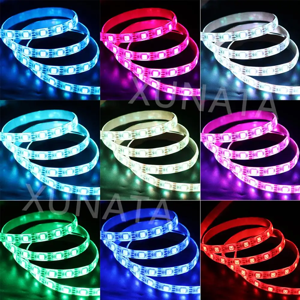 5V USB LED Strip RGB Light 5050 24Key / 44kye Remote Control Kit USB Power Waterproof Flexible Led Tape Adhesive TV Backlights