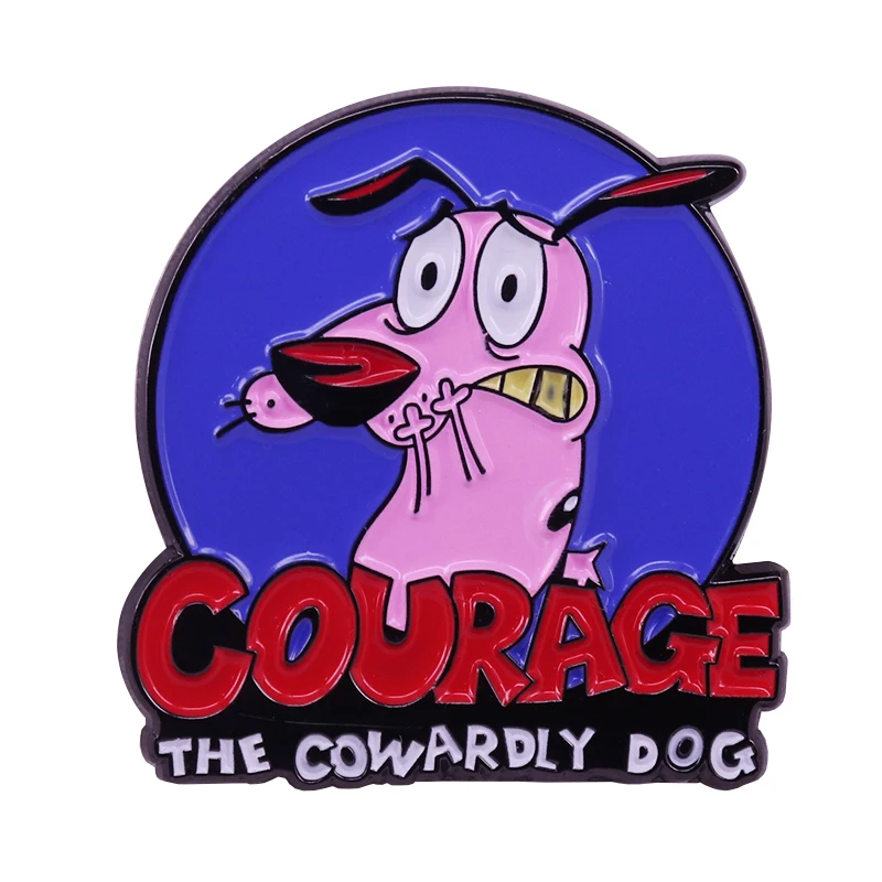 Courage Cowardly Dog Brooch wickedly funny Cartoon Tv Show Badge Jewelry