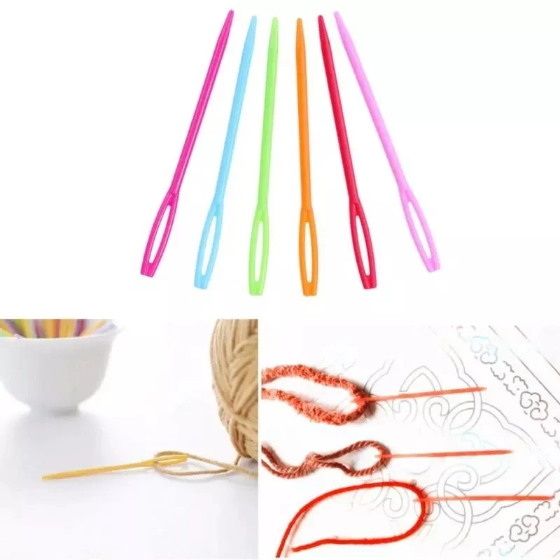 20PCS 7cm/9cm Children Colorful Plastic Needles Tapestry Binca Sewing Yarn Needle Plastic Needles For Kids