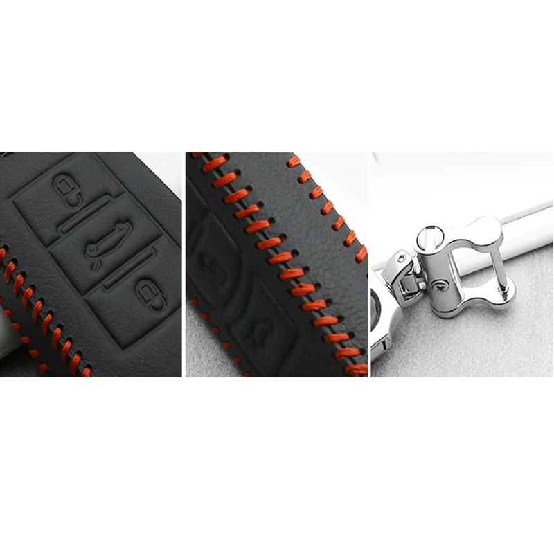 Luminous Handmade Leather Car Key Cover Protective Case For Peugeot 207 307 308 Citroen C2 C3 C4 C5 C6 C8 keyring Accessories