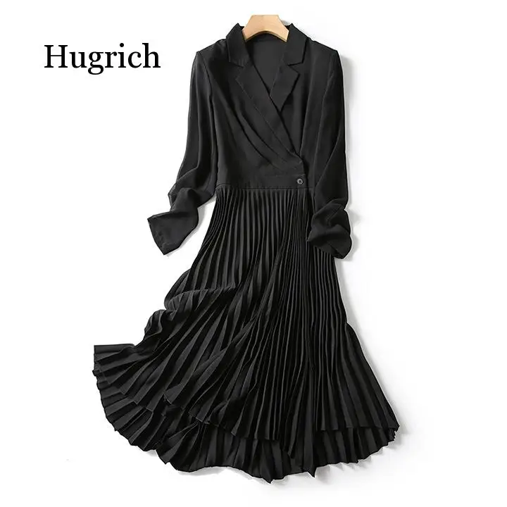 2020 New Dress Spring and Autumn Foreign Style Small Black Dress Professional Large Women's Wear