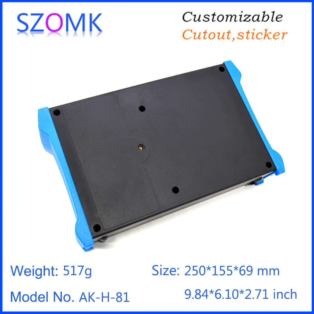 1Piece 250*155*69mm szomk handheld plastic instrument housing junction box with battery holder electronics device box