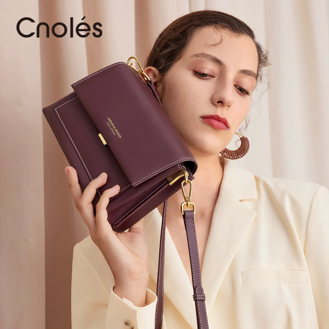 Cnoles-Petit sac à main en cuir pour femme, sacs à bandoulière, créateur de luxe, haute qualité, nouveau sac initié