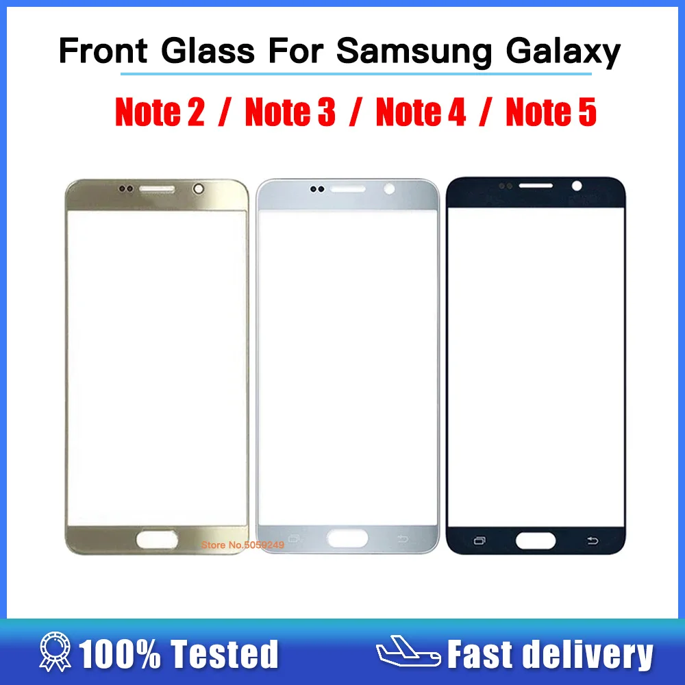 High Quality Outer Front Glass Lens For Samsung Galaxy Note 2 3 4 5 N7100 N9200 N9100 N9000 LCD Display Screen Replacement Parts