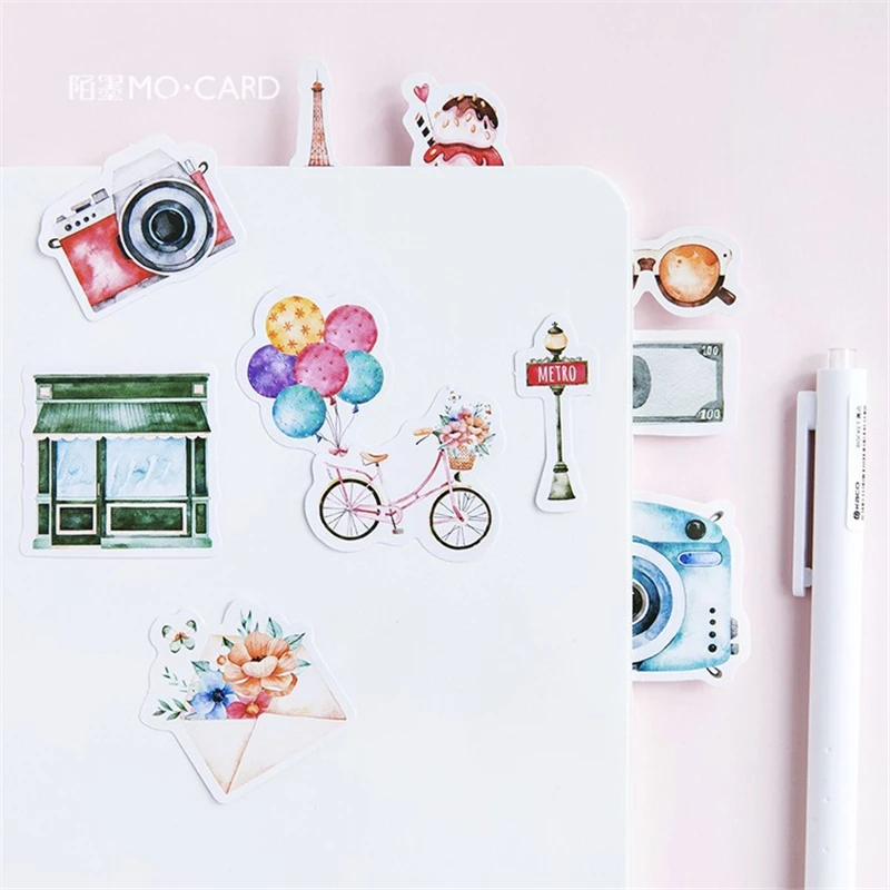 46 Pcs /Pack Travel Scenery Label Stickers Decorative Stationery Stickers Scrapbooking Diy Diary Album Stick Label