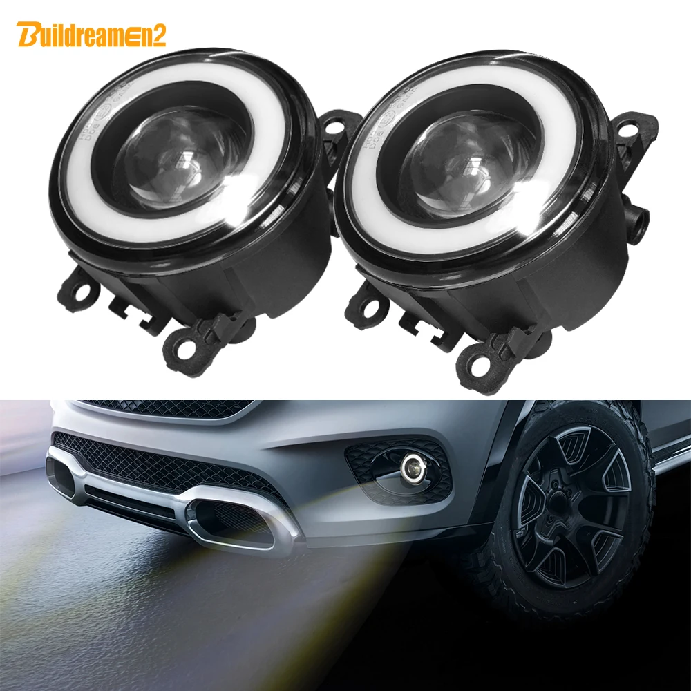 2 Pieces Car Front LED Fog Light with Angel Eye Fog Lamp DRL For Citroen C3 C4 C5 C6 DS3 DS4 DS5 Jumpy Xsara C-Crosser Berlingo 