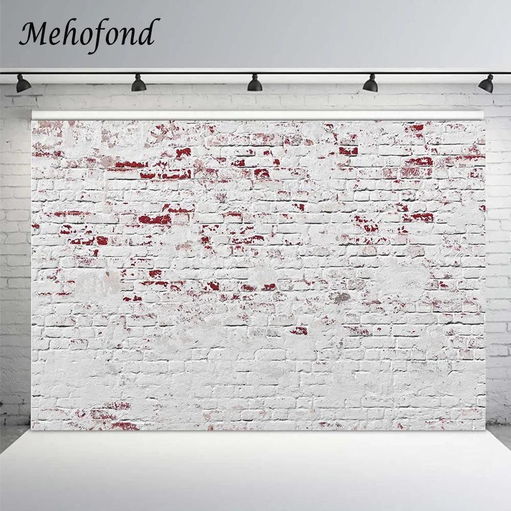 

Mehofond White Brick Wall Background Photography Baby Birthday Party Decoration Backdrop Children Portrait Photo Studio Props