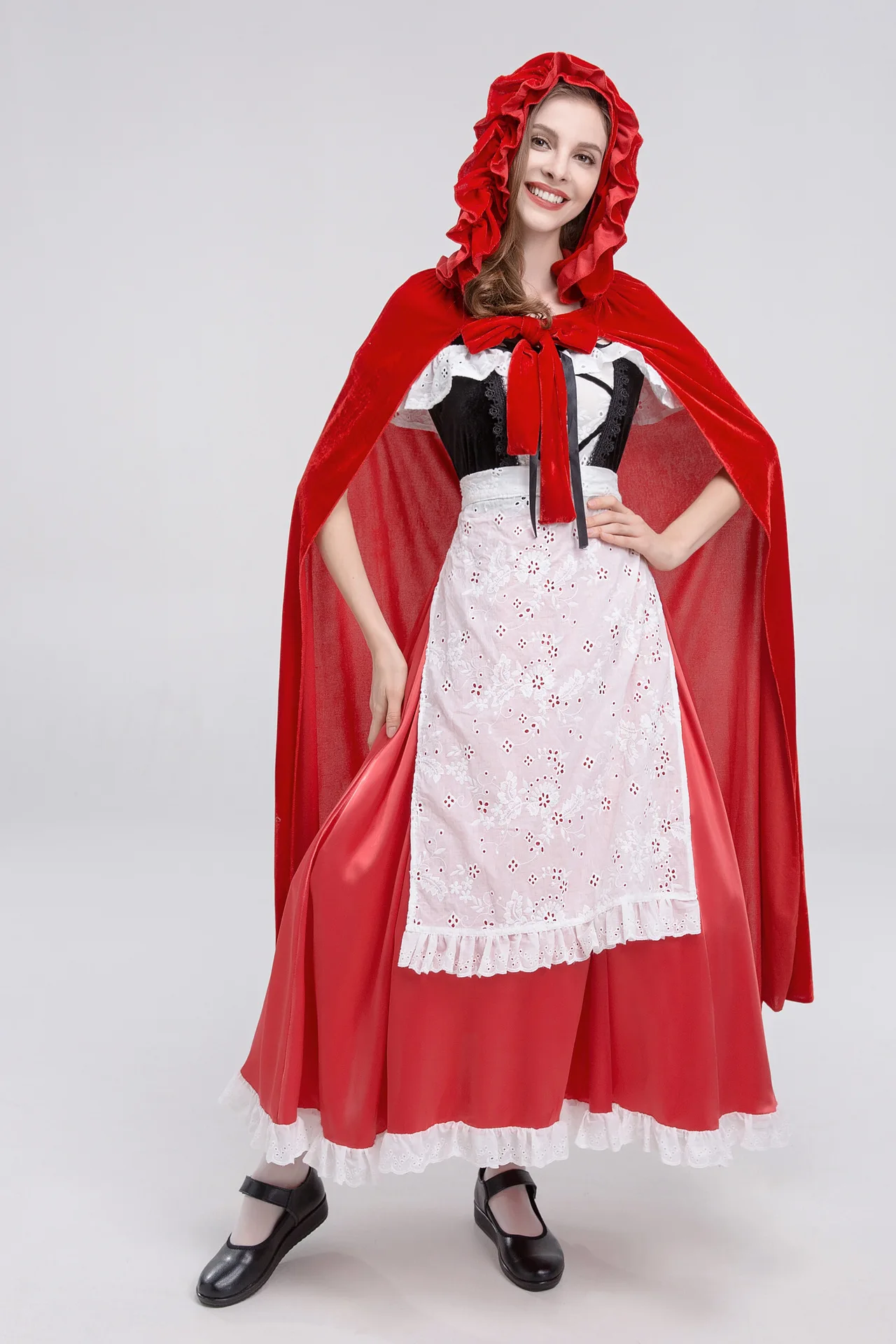 Little Red Riding Hood Costume Adult Cosplay Dress Party Nightclub Queen Service Cosplay Costume maid Costume Long Dress Cloak