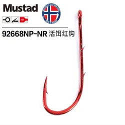 Original Mustad Hooks Live Bait Casting Fishing Hook 92668 High Carbon Steel Two Barbed Hook Wedkarstwo Anzol Anzuelos De Pesca