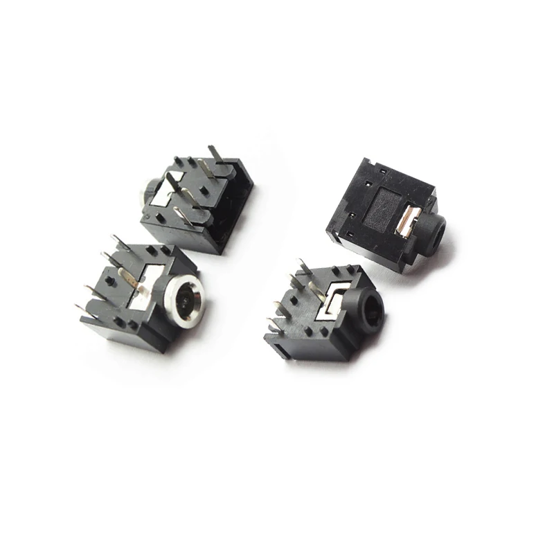 20 TEILE/LOS Metall Kunststoff PJ-307 PJ307 3,5mm Stereo Jack Buchse Audio Jack Stecker PCB 3F07 5PIN SCHWARZ