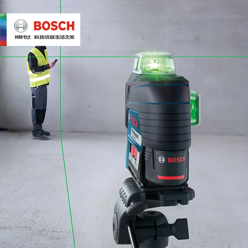 Bosch 12-Line Green Laser Level GLL3-80CGWith Bluetooth 360° Indoor And Outdoor Marking Instrument High Precision Self-Leveling