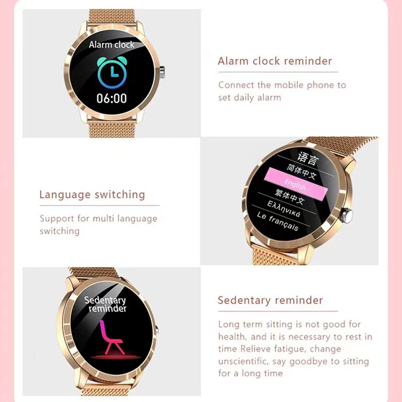 Reloj inteligente deportivo para mujer, smartwatch resistente al agua con control del ritmo cardíaco y música, para Xiaomi, Huawei e Ios, 2022