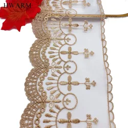 HWARM 10yard Christian Catholicism Believers Cross Lace Fabric Ribbon DIY Sewing Trim Accessories Wedding Craft Skirt Trim Deco