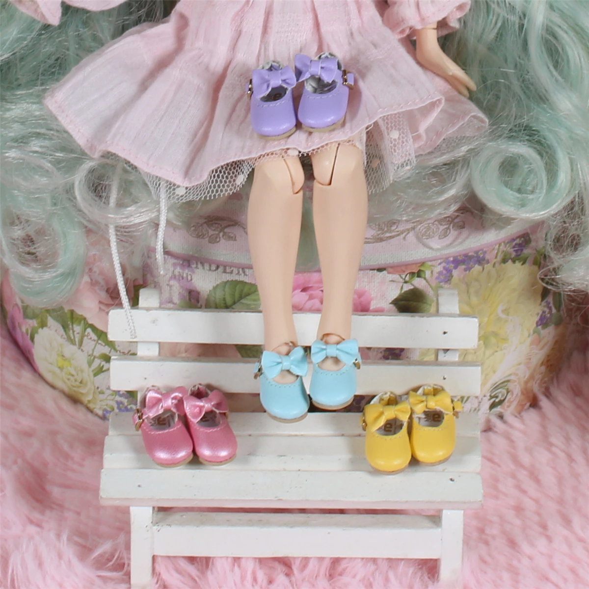 ICY DBS Blyth puppe joint körper bogen schuhe Macaron farben Vintage Neo BJD