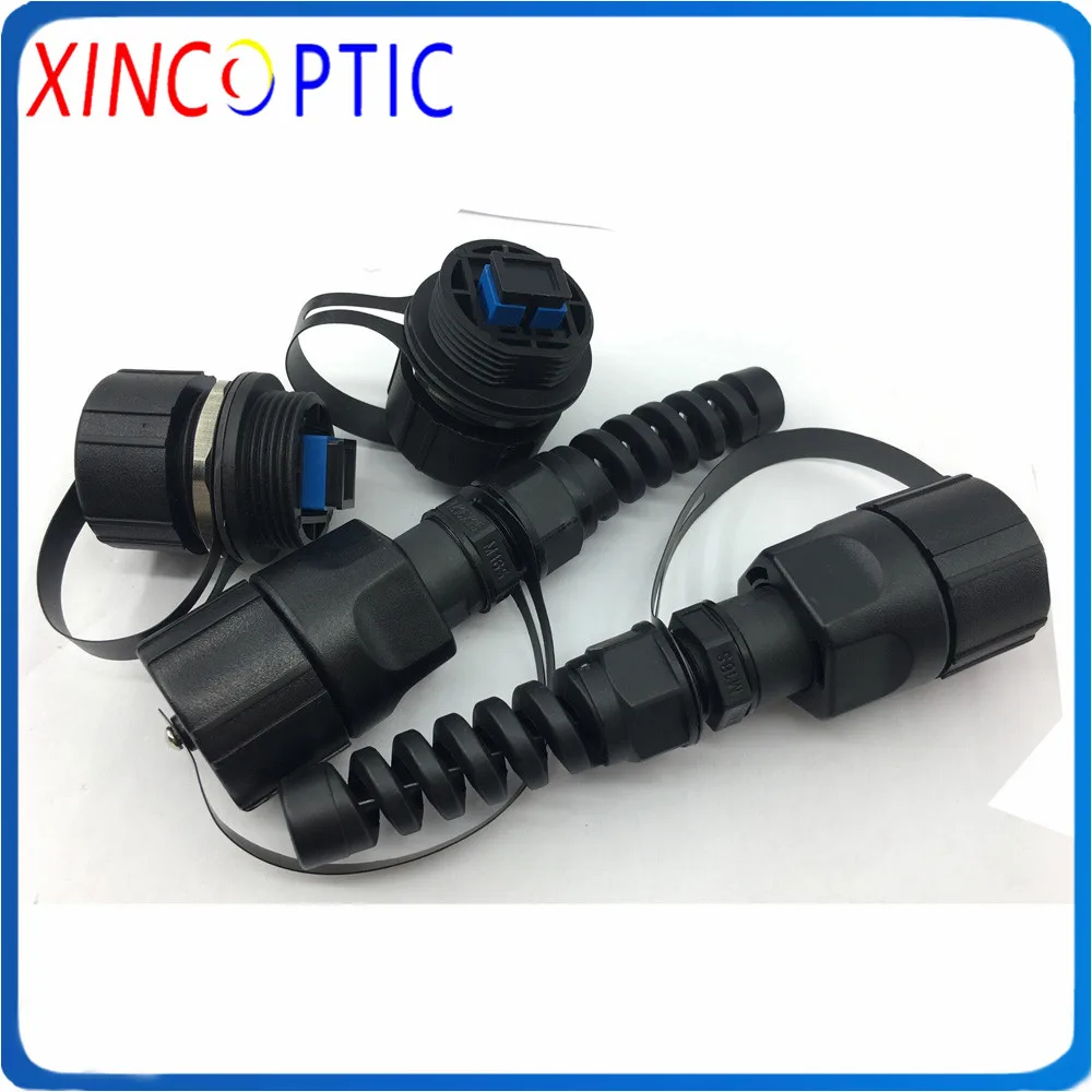 

IP67 SM SX Simplex Bulkhead ODVA-SC Fiber Optic Adapter with Dust Cap and IP68 ODVA SC Fiber Connector Compatible with TE