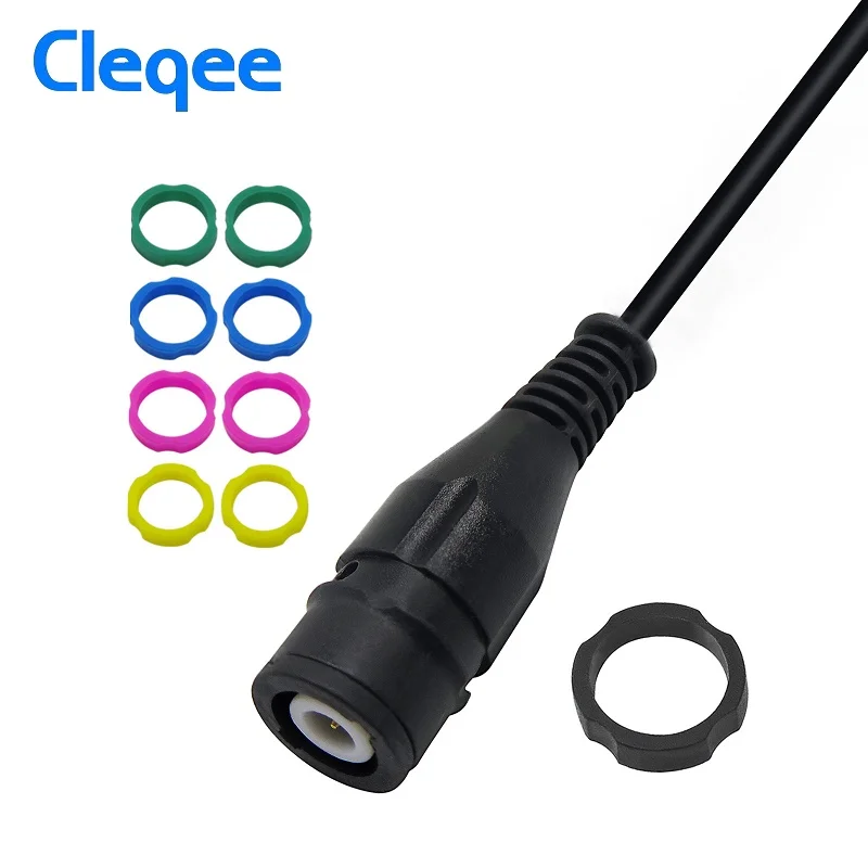 Cleqee P1206 Cách Nhiệt BNC Sang Dual 4Mm An Toàn Chuối Cắm Dao Động Ký Chì Kiểm Tra Cáp Đồng Trục BNC Nam Cắm 50Ohm dây