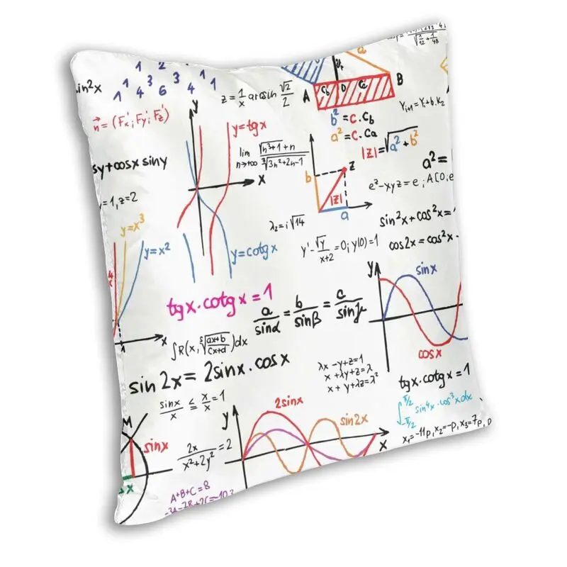 Mathematics Formulas Numbers Cushion Covers Math Science Teacher Gift Velvet Luxury Throw Pillow Case for Sofa Home Decor