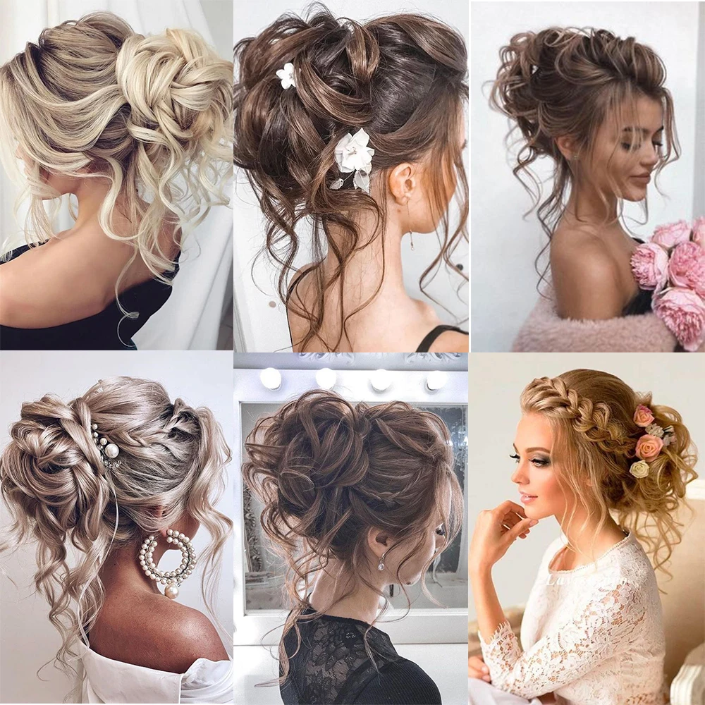 Hairstar Bun Extensions Messy Curly Elastic Hair Scrunchies Hairpieces Synthetic Chignon Donut Updo Hair Pieces for Women Girls