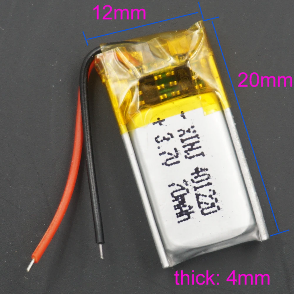 10pcs 3.7V 70mAh Polymer Li Lithium Lipo Battery Cell 401220 For DIY MP3 Headphones Bluetooth Speaker DashCam Earphone