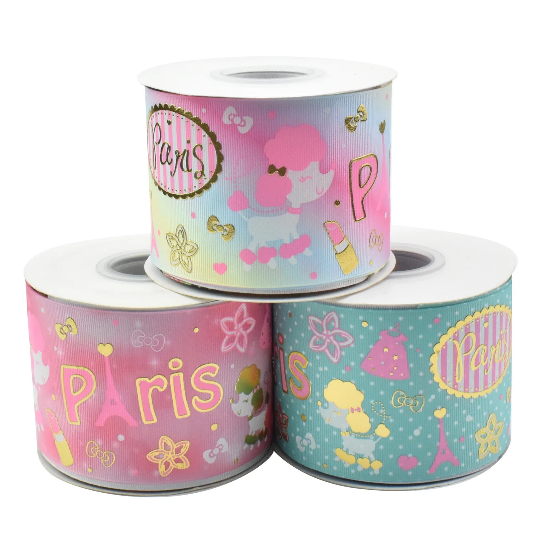 

HSDRibbon 75mm 3inch hsd-design custom popular Pattern on Grosgrain Ribbon