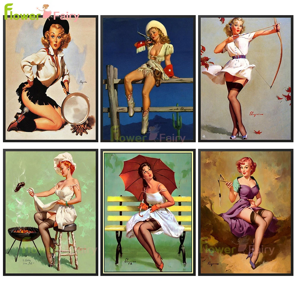 

80's Model Fashion Girl Bar Vintage Sexy Women Nordic Poster Wall Art Canvas Painting Wall Pictures For Living Room Unframed