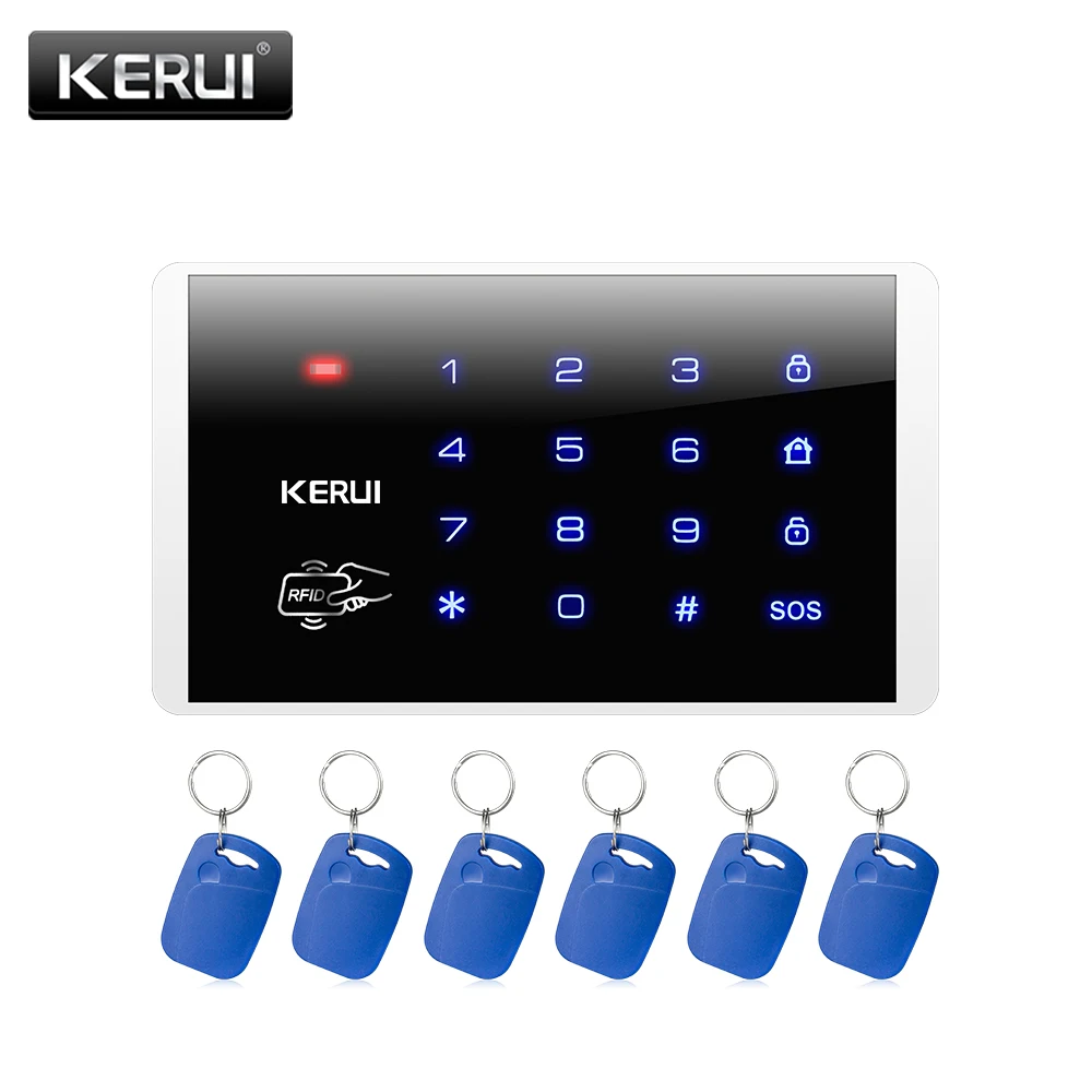 KERUI K16 RFID Touch Keypad For Wireless PSTN GSM 433MHz ASK Alarm System Burglar Access Control System Wireless Password Keypad