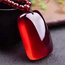 [certificate] Natural Stone Amber Beeswax Pendant Women Chicken Oil Yellow Beeswax Necklace Water Drop Sweater Chain Pendant