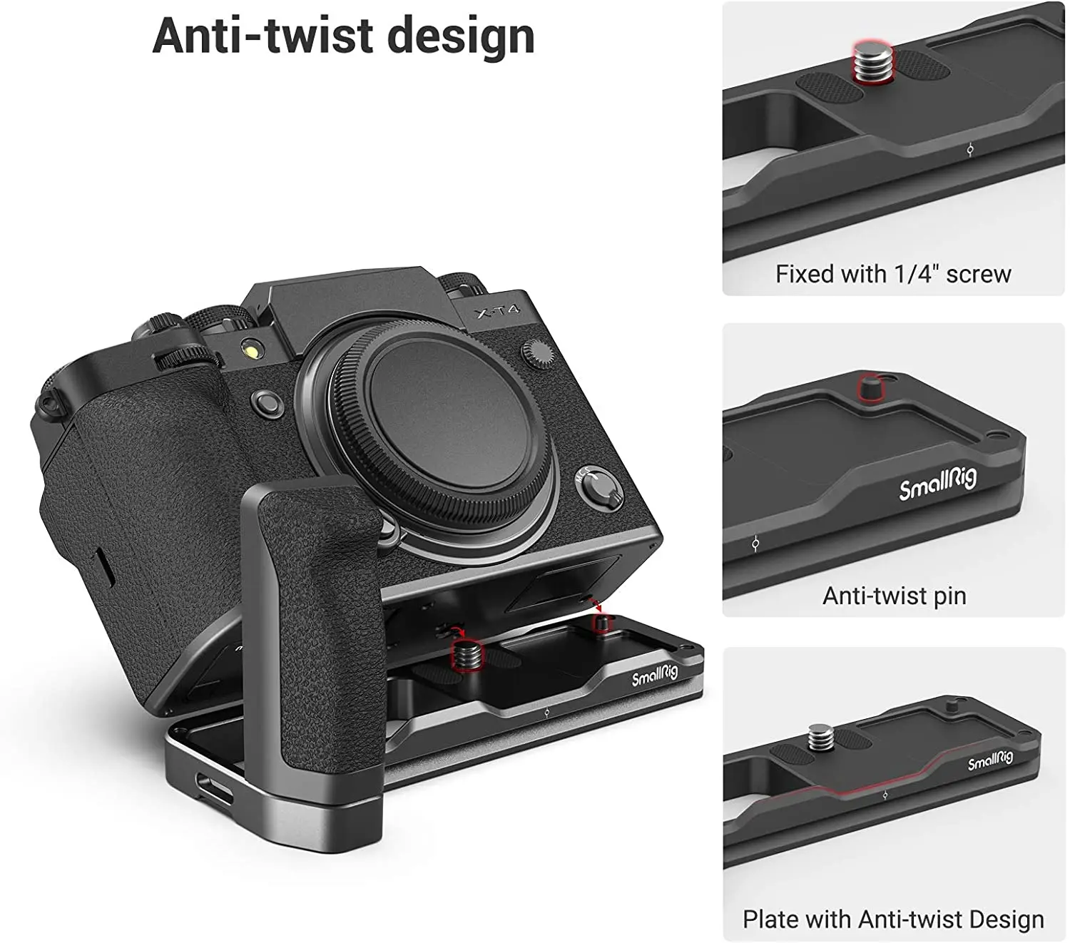 SmallRig for XT4 L-Shape Grip for FUJIFILM X-T4 Camera Feature Arca-Swiss Plate for Quick Release 2813