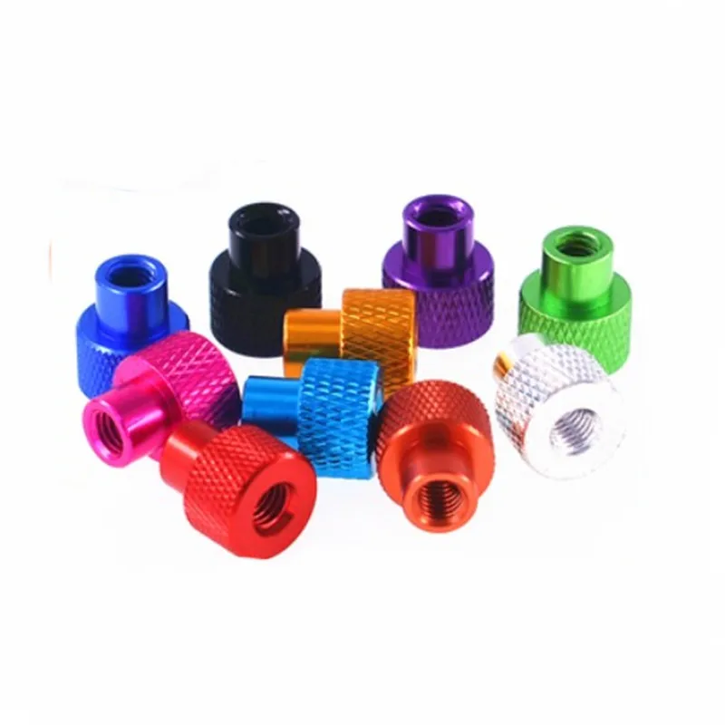 5pcs M3 M4 M5 M6 colourful Aluminum Knurled step Blind Frame Hand Tighten Thumb Nut for FPV RC Models Anodized Red Black