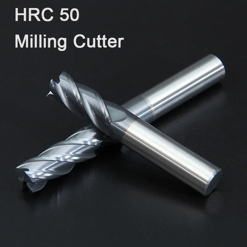 HRC50 1 2 3 4 5 6 8 10Mm Carbide Xay Dụng Cụ Cắt Hợp Kim Thép Vonfram Xay Cắt EndMills máy CNC Cấp Nhà Máy Kim Loại