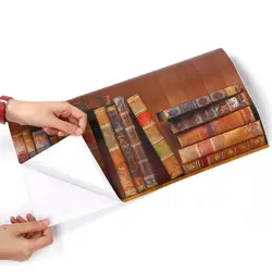 Papel tapiz autoadhesivo de PVC para decoración de pared, Mural de 45CM x 10M con patrón de estantería Vintage, gabinete de simulación 3D, libros y Biblioteca