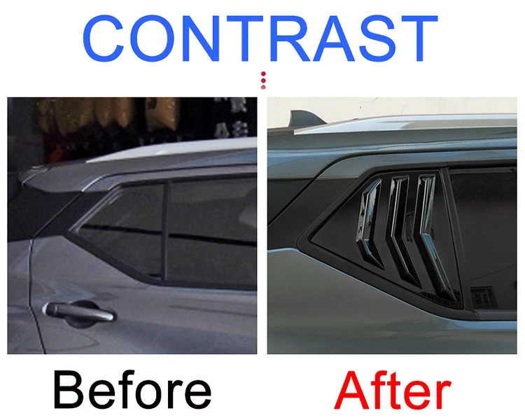 Rear Side Quarter Window Decorative Cover Sticker for Nissan Kicks Accessories 2017 2018 2019 2020 2021 2022 2023
