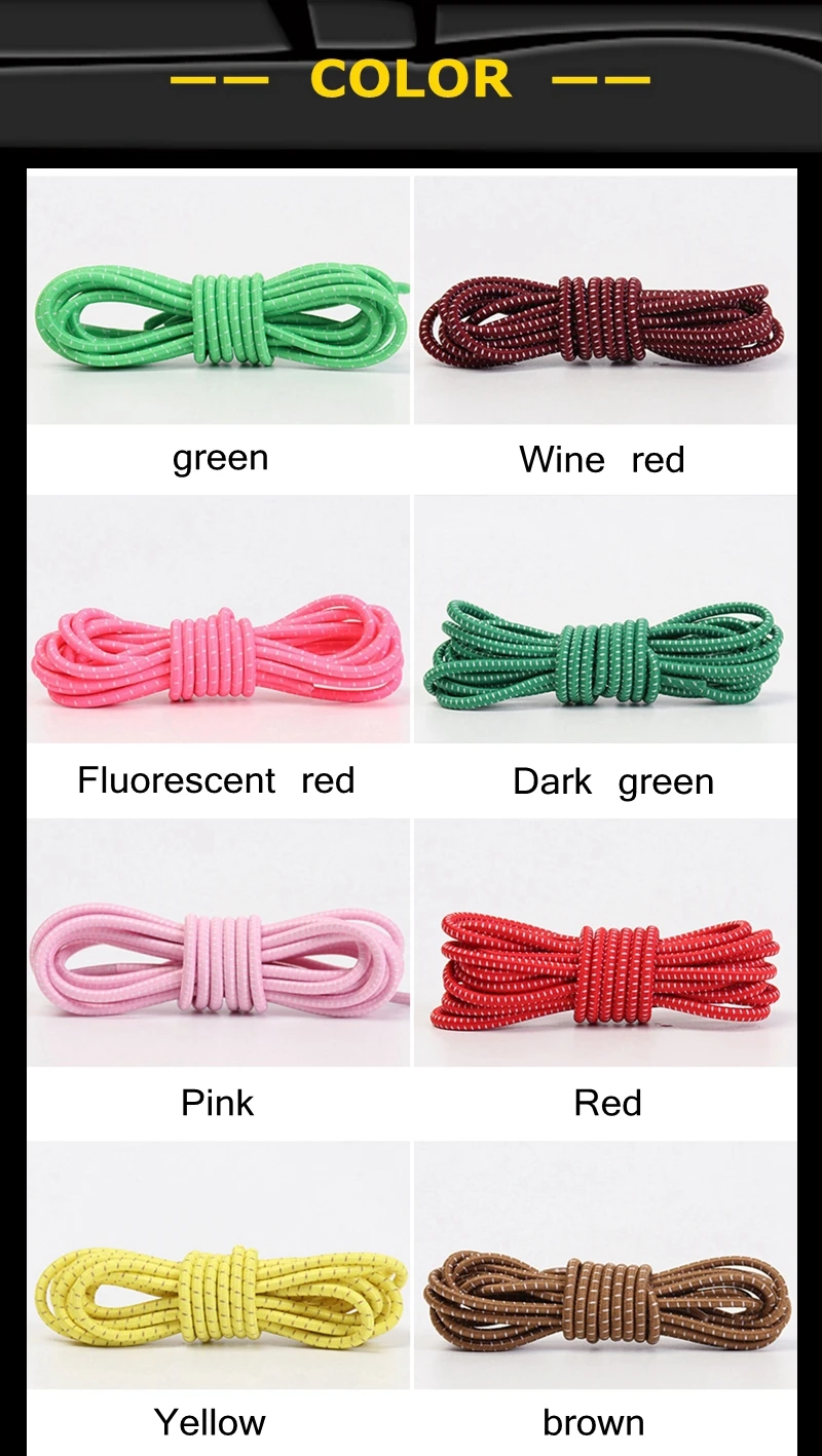 Schnürsenkel ohne Binden, 1 Sekunde, schnell, rundes Kunststoffschloss, elastische Schnürsenkel, geeignet für alle Sportschuhe, Zubehör, Lazy Lace – Detail 9