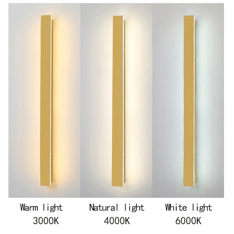 Imagem -05 - Led Wall Washing Lamp Gold Strip Linha Minimalista Impermeável ao ar Livre Villa Pátio Iluminação Decorativa Ip65 Ac85265v