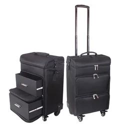 Multifunction Trolley Cosmetic Luggage,Nails Makeup Toolbox Rolling Suitcase, Beauty Tattoo Box Trolley large capacity Luggage