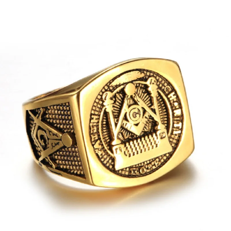 New Stainless Steel G Rings Men\'s Rings Vintage Masonic Rings Titanium Steel Gifts