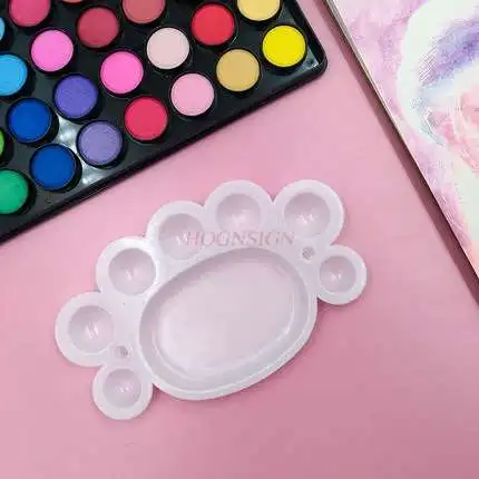 Children's drawing painting palette plate small feet art acrylic watercolor painting gouache Chinese painting paint box