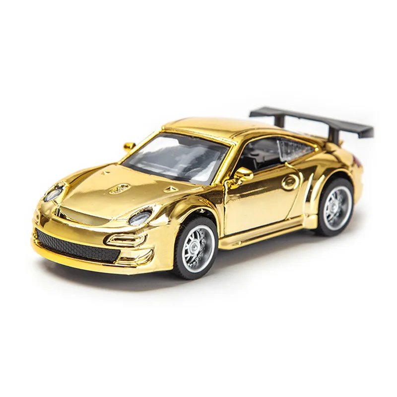 1:32 Alloy Model Car Rare Golden Color Supercar for Boys Door Opened Metal Car Kids Toys Christmas Present