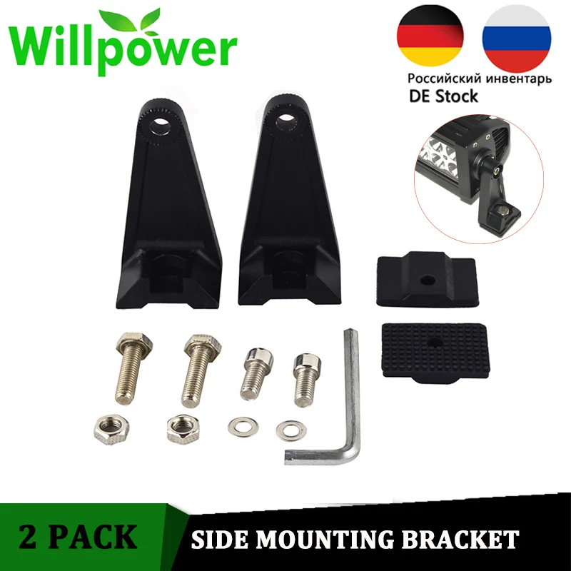 Willpower Universal Side Mounting Bracket LED Light Bar Mount Bracket for 4x4 4WD Truck Offroad ATV UTV Tractor