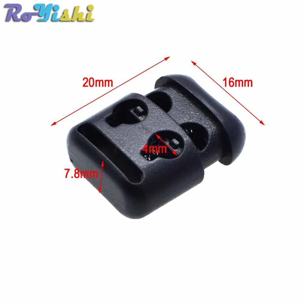 10 Pcs/Pack Cord Lock Toggle Clip Stopper Plastic Black For Bags/Garments