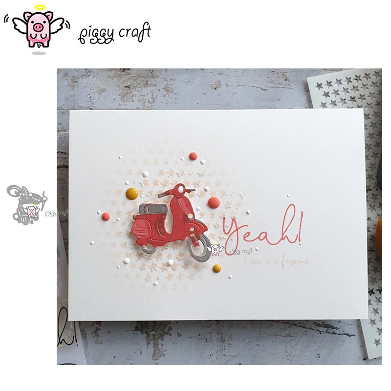 

Piggy Craft металлические штампы для резки, пресс-форма для мотоцикла, электромобиля, скрапбукинга, нож для рукоделия, форма, лезвие, трафареты, штампы