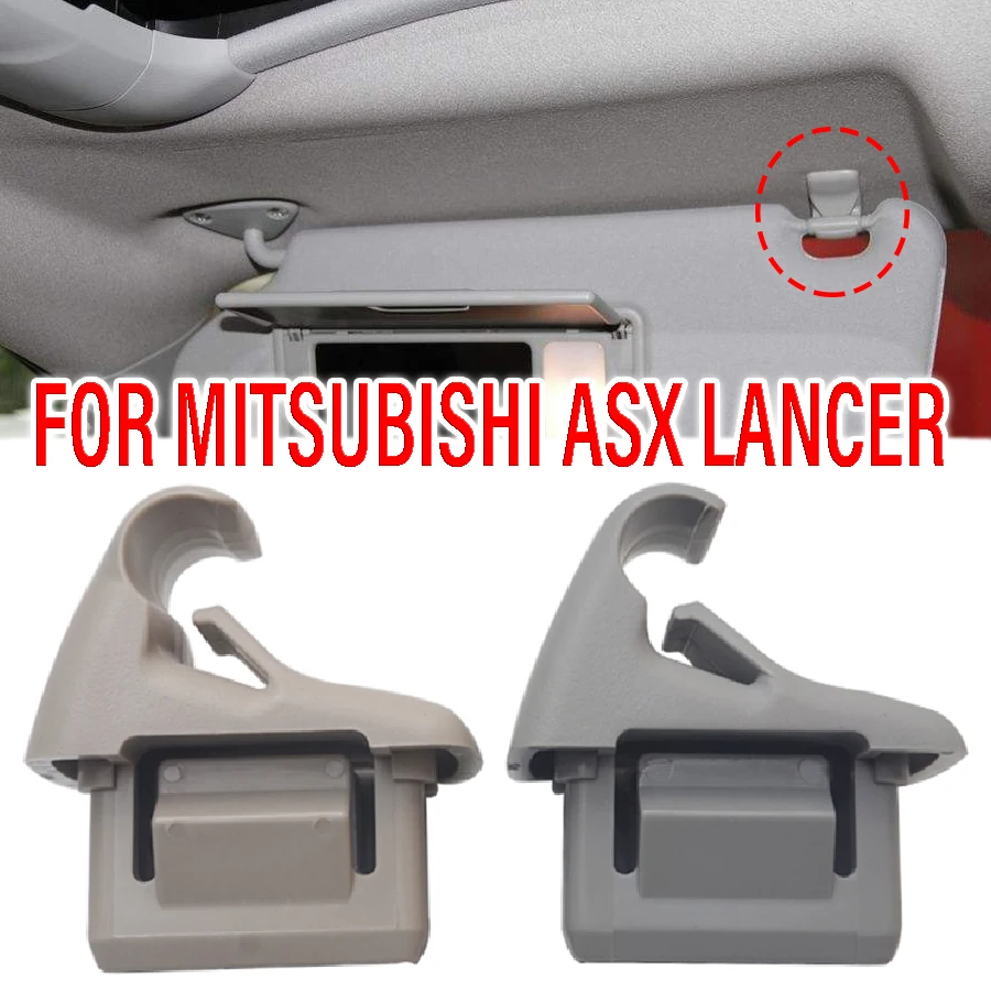 Wooeight 1x Gray Beige Car Sun Visor Hook Clip Bracket Hanger MR654343 Fit For Mitsubishi ASX 2012-2014 2015 2016 Lancer EVO 10