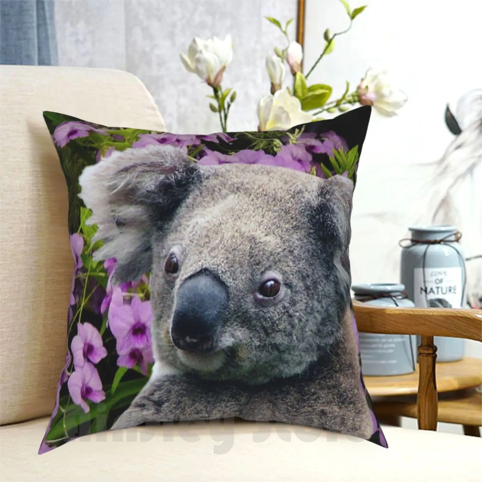 Koala And Orchids Pillow Case Printed Home Soft Throw Pillow Koala Koala Koala Australian Animals Wild Animals Cooktown