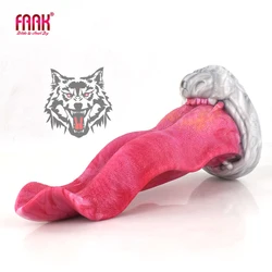 FAAK Wolf Tongue Design Large Anal Plug G-spot Stimulate 3.15 Inch Thick Dildo With Suction Cup Adult Erotic Products Sex Shop